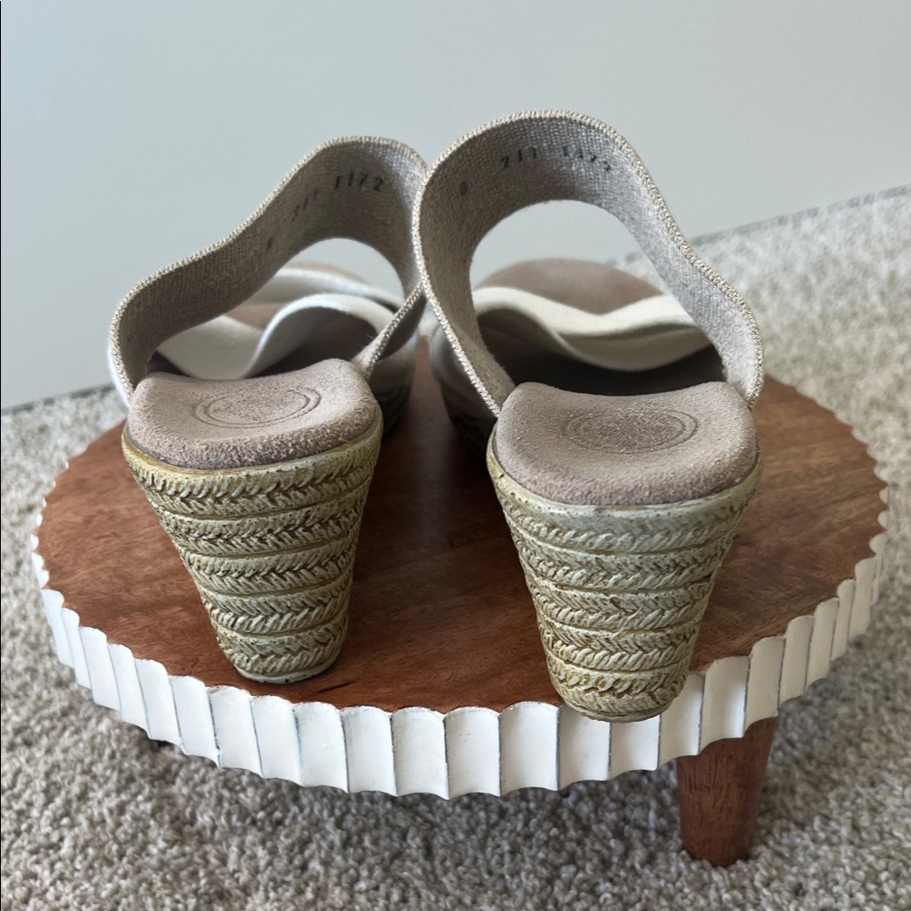 White and Tan Wedge Sandals, Charleston Shoe Co - Picture 4 of 4